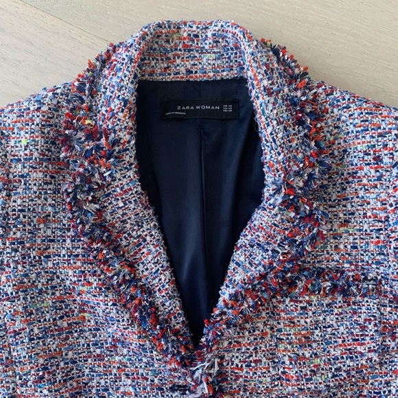 Zara tweed jacket with gold buttons Size XS - Picture 4 of 8